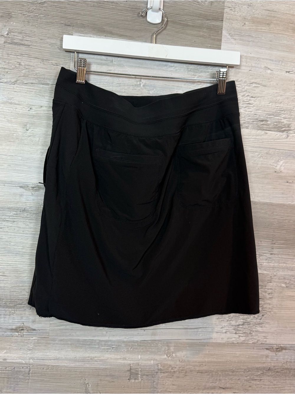 Athleta Tee Time Skort 10 Black Golf Tennis Skirt Ribbed Waist Packable Pockets - Picture 3 of 6